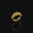 Load image into Gallery viewer, Gothic Skulls Band - Engravable Gold Finish