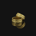 Load image into Gallery viewer, Mountain Engraved Band Gold Finish