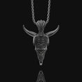 Bild in Galerie-Betrachter laden, Silver Satanic Baphomet's Head Pendant, Leviathan Cross, Two-sided Gothic Necklace, Lucifer's Follower Charm, Satanic Gift Cross, Occult