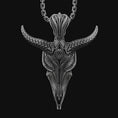 Bild in Galerie-Betrachter laden, Silver Satanic Baphomet's Head Pendant, Leviathan Cross, Two-sided Gothic Necklace, Lucifer's Follower Charm, Satanic Gift Cross, Occult