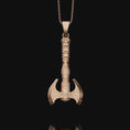 Load image into Gallery viewer, Viking Labrys Axe Warrior Necklace Sterling Silver, Double Sided Viking Axe For Boyfriend, War Axe Necklace For Husband, Male Necklace