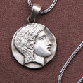 Load image into Gallery viewer, Ancient Greek Coin, Coin Jewelry, Replica, Greek, Old Coins, Roman Coin, Rome, Roman, Coin Pendant, Valentine Gift