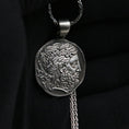 Load image into Gallery viewer, Silver Coin Necklace, Greek Coin Necklace, Medallion Necklace Coin, Pendant, Ancient Coin, Greek Mythology, Greek Pendant, Layering Necklace