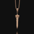 Load image into Gallery viewer, Oxidized Blade Necklace, Cool Gothic Sword Necklace, Sterling Silver Medieval Weapon Necklace For Boyfriend, Warrior Necklace