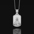 Bild in Galerie-Betrachter laden, Silver Saint Jude Mens Necklace, Men Saint Jude Medallion, Saint Jude Silver Charm, Christian Medallion, Religious Catholic Silver Necklace