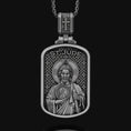 Bild in Galerie-Betrachter laden, Silver Saint Jude Mens Necklace, Men Saint Jude Medallion, Saint Jude Silver Charm, Christian Medallion, Religious Catholic Silver Necklace