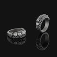 Load image into Gallery viewer, Gothic Ring, Engagement Band, Skull Wedding Ring, Skull Band, Gothic Jewelry, Punk Ring, Skull Engagement, Skull Ring Men, Skull Ring Women