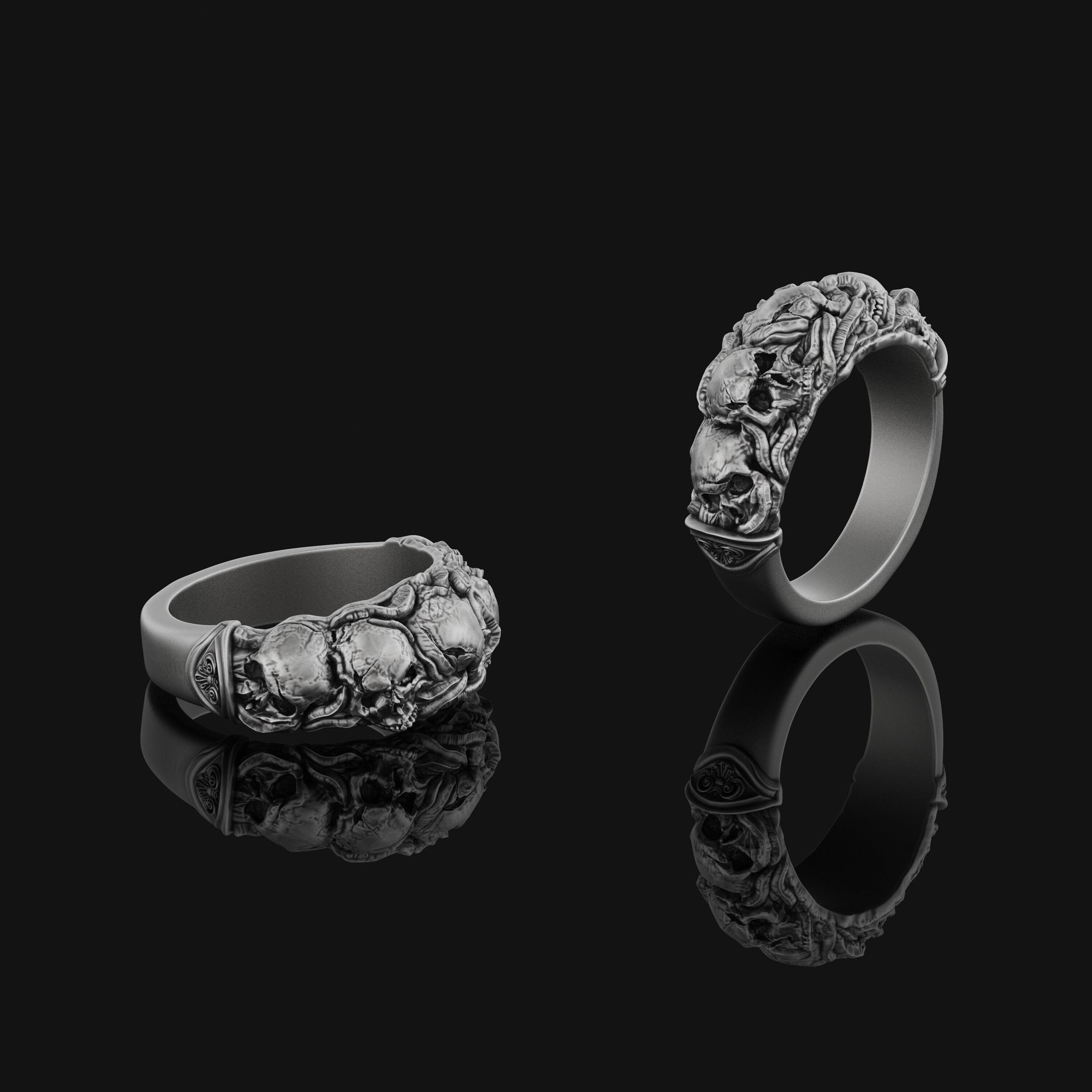 Gothic Ring, Engagement Band, Skull Wedding Ring, Skull Band, Gothic Jewelry, Punk Ring, Skull Engagement, Skull Ring Men, Skull Ring Women