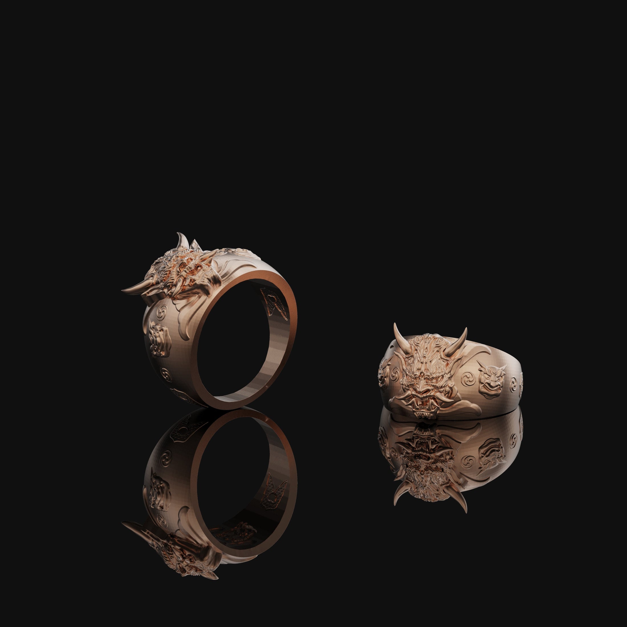 Oni Mask Ring, Demon Ring, Hannya Mask Ring, Biker Ring, Japanese, Devil Ring, Samurai Ring, Oni Mask, Japanese Samurai, Samurai Mask Ring