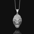 Load image into Gallery viewer, 3D Gorilla Necklace, Silver Gorilla Head, Angry Gorilla Charm, Gorilla Jewelry, Primate Necklace, Ape Pendant, Jungle Animal, Unique Gift