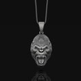 Load image into Gallery viewer, 3D Gorilla Necklace, Silver Gorilla Head, Angry Gorilla Charm, Gorilla Jewelry, Primate Necklace, Ape Pendant, Jungle Animal, Unique Gift