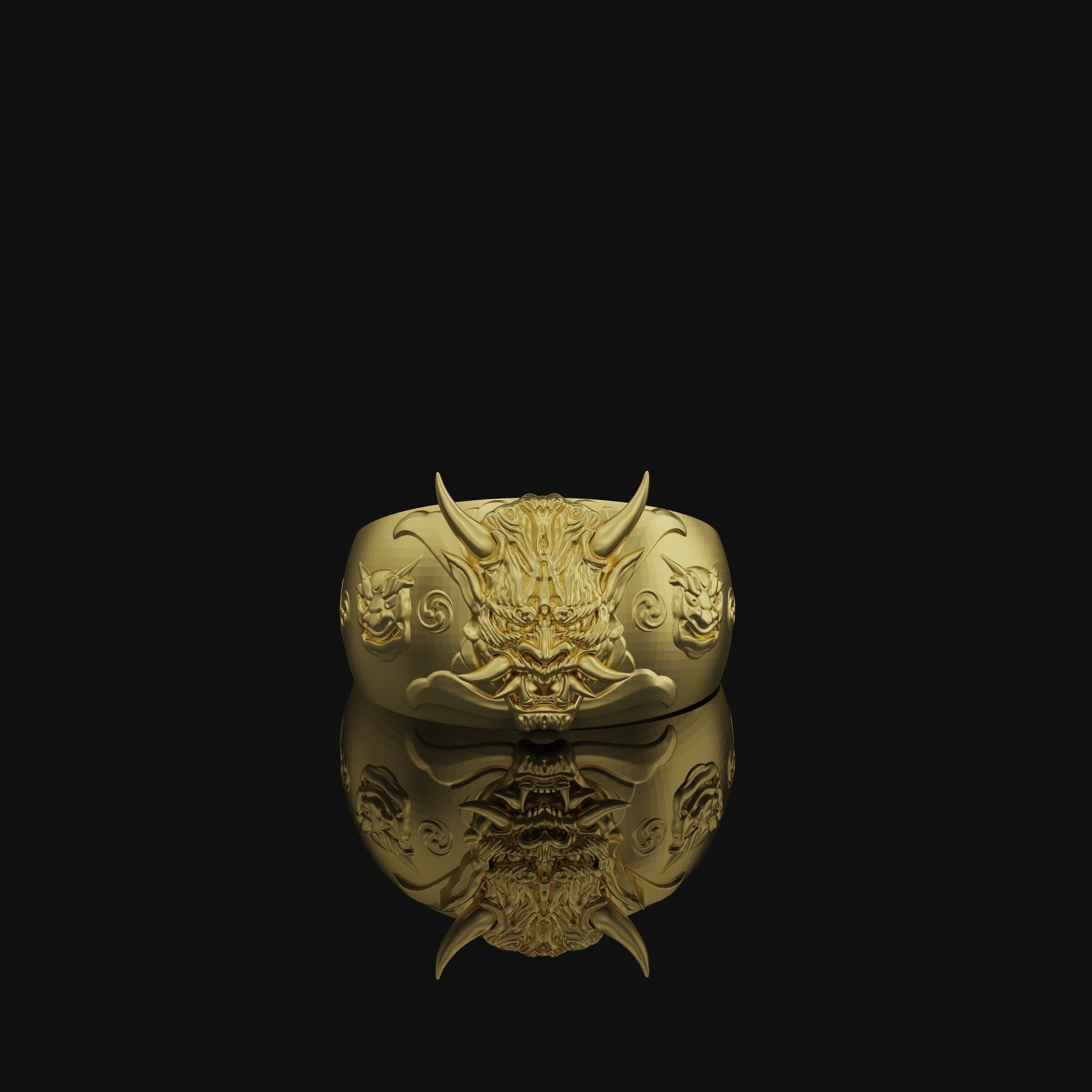 Oni Mask Ring, Demon Ring, Hannya Mask Ring, Biker Ring, Japanese, Devil Ring, Samurai Ring, Oni Mask, Japanese Samurai, Samurai Mask Ring