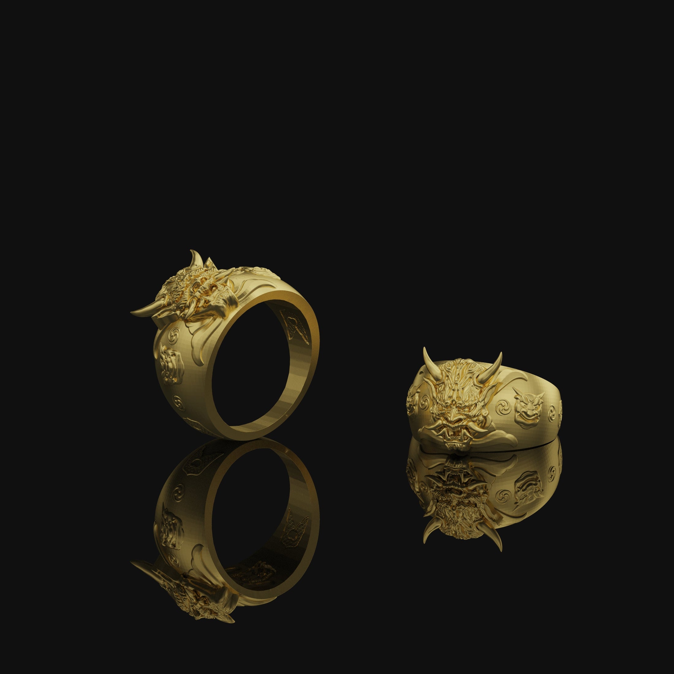 Oni Mask Ring, Demon Ring, Hannya Mask Ring, Biker Ring, Japanese, Devil Ring, Samurai Ring, Oni Mask, Japanese Samurai, Samurai Mask Ring