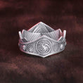 Load image into Gallery viewer, Targaryen Crown Ring, Dragon House Band, Fantasy Theme Ring, House of the Dragon Jewelry, Dragon Scale Ring