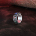 Load image into Gallery viewer, Baroque Pattern Gem Band Ring