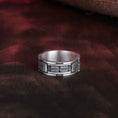 Load image into Gallery viewer, Side view of the Space Wedding Ring, showcasing its depth and unique design.