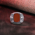Bild in Galerie-Betrachter laden, St Francis Ring, Christian Gift, Religious Gift, Cushion Gemstone, Lapis Lazuli Ring, Tiger's Eye Ring, Saint Francis Jewelry