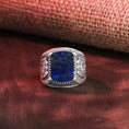 Bild in Galerie-Betrachter laden, Archangel Ring, St Michael Ring, Christian Jewelry, Spiritual Gift, Cushion Gemstone, Onyx Ring, Tiger Eye Ring, Guardian Angel Ring