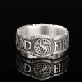 Load image into Gallery viewer, Targaryen Ring, Dragon House Band, Fire and Blood Jewelry, Dragon Scale Band, Epic Saga Accessory, House Of The Dragon