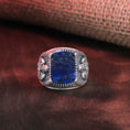 Bild in Galerie-Betrachter laden, Templar Knight Ring, Gemstone Ring, Cushion Gemstone, Men's Religious, Christian Gift, Knight Jewelry, Crusader Ring, Faith Symbol