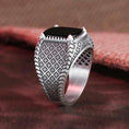 Load image into Gallery viewer, Onyx Cross Pattern Ring - 1