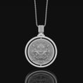 Load image into Gallery viewer, Foo Dog Necklace, Guardian Lion, Asian Myth, Chinese Mythology, Medallion Jewelry, Rotating Pendant, Personalized Gift