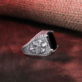 Bild in Galerie-Betrachter laden, Templar Knight Ring, Gemstone Ring, Cushion Gemstone, Men's Religious, Christian Gift, Knight Jewelry, Crusader Ring, Faith Symbol
