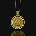 Load image into Gallery viewer, Foo Dog Necklace, Guardian Lion, Asian Myth, Chinese Mythology, Medallion Jewelry, Rotating Pendant, Personalized Gift