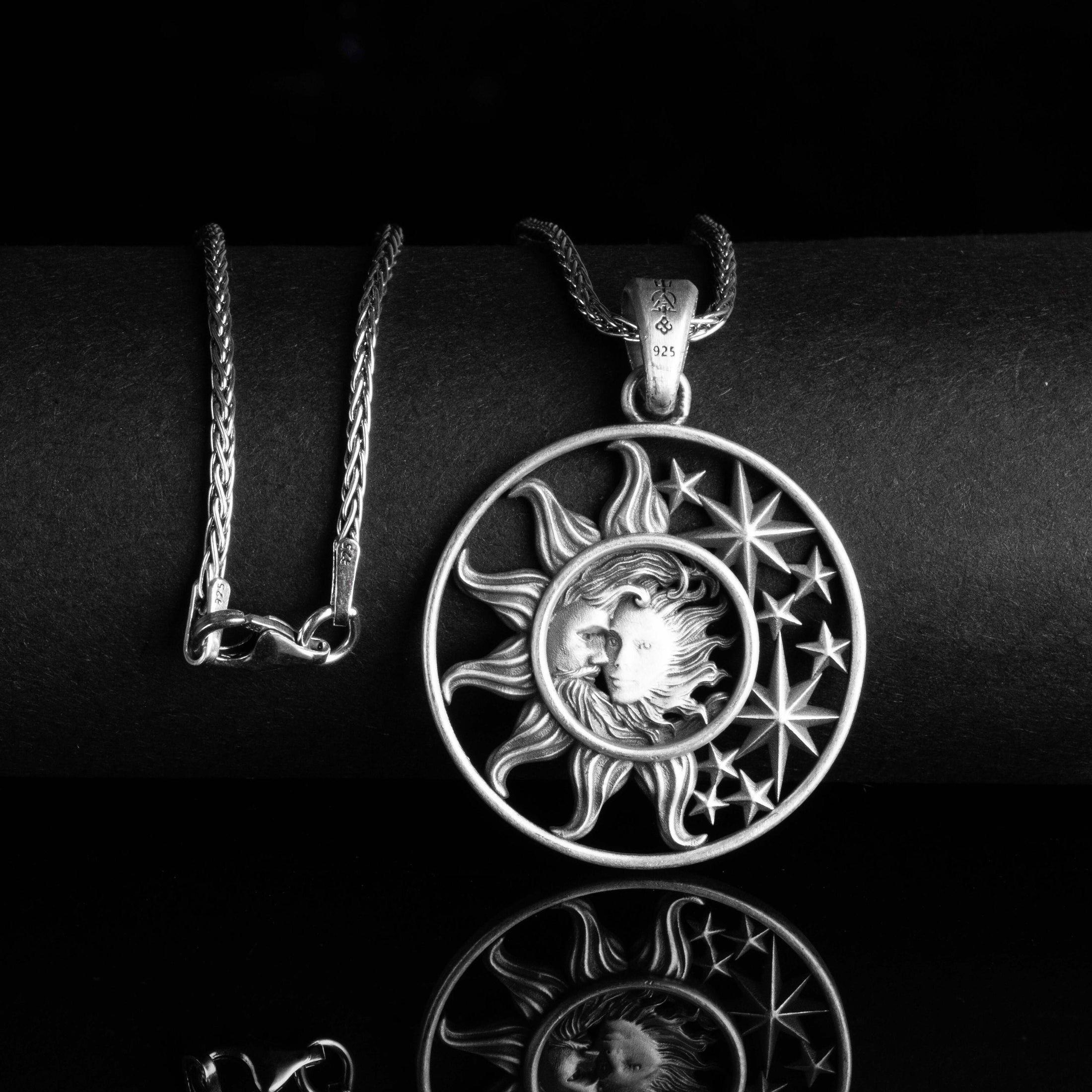 Sun Pendant, Moon Charm, Celestial Jewelry, Sky Medallion, Night and Day, Lunar Necklace, Solar Emblem, Twilight Symbol, Cosmic Jewelry