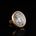 Bild in Galerie-Betrachter laden, Jesus Crown of Thorns Cufflinks, Groomsman Gift, Crucifix, Religious Gift, Silver Cuff Link, Catholic Cross Cufflinks, Christian Jewelry Gold Frame