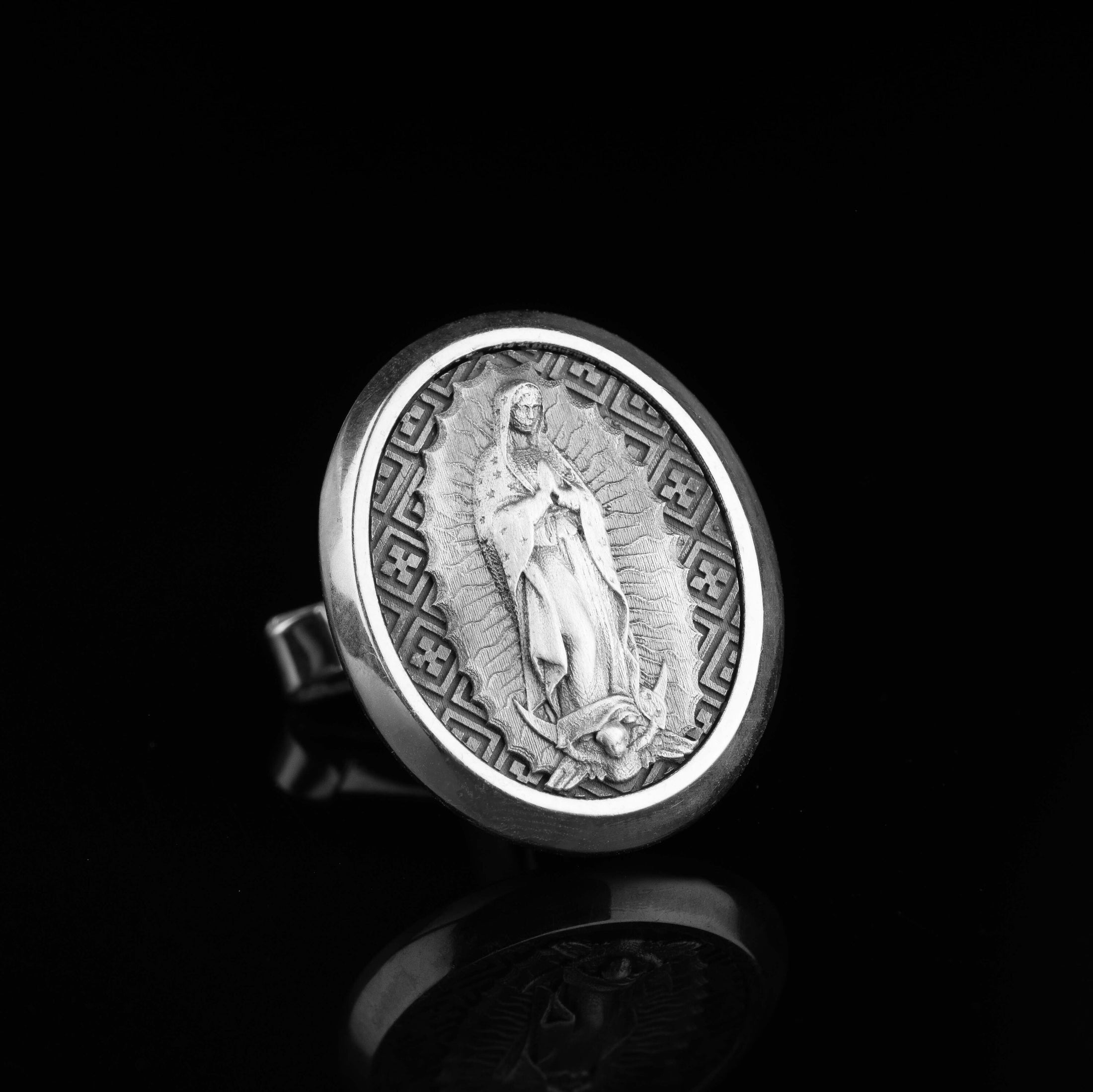 Lady Of Guadalupe Cufflinks, Virgen De Guadalupe, Virgin Mary, Memorial Gift, Catholic Cufflinks, Groomsman Gift, Religious Gift Polished Frame