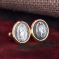 Load image into Gallery viewer, Lady Of Guadalupe Cufflinks, Virgen De Guadalupe, Virgin Mary, Memorial Gift, Catholic Cufflinks, Groomsman Gift, Religious Gift
