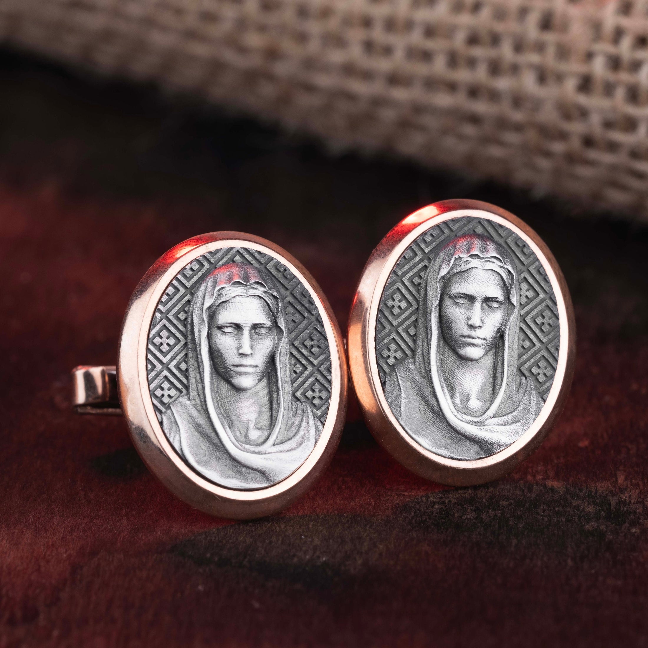 Miraculous Medal Cuff Links, Blessed Virgin Mary, Mother Of God, Memorial Gift, Engraved Cufflinks, Catholic Cufflinks, Religious Gift