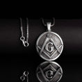 Bild in Galerie-Betrachter laden, Silver Masonic Emblem, Freemasonry Pendant, Mason Medallion, Master Mason, Craft Jewelry, Secret Society