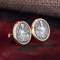 Load image into Gallery viewer, Patron Saint, Maria Magdalena, Christian Cufflinks, Mary Of Magdala, Christian Jewelry, Saint Mary Magdalene, Groomsman, St Mary Magdalene
