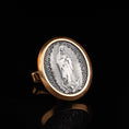 Load image into Gallery viewer, Lady Of Guadalupe Cufflinks, Virgen De Guadalupe, Virgin Mary, Memorial Gift, Catholic Cufflinks, Groomsman Gift, Religious Gift Gold Frame
