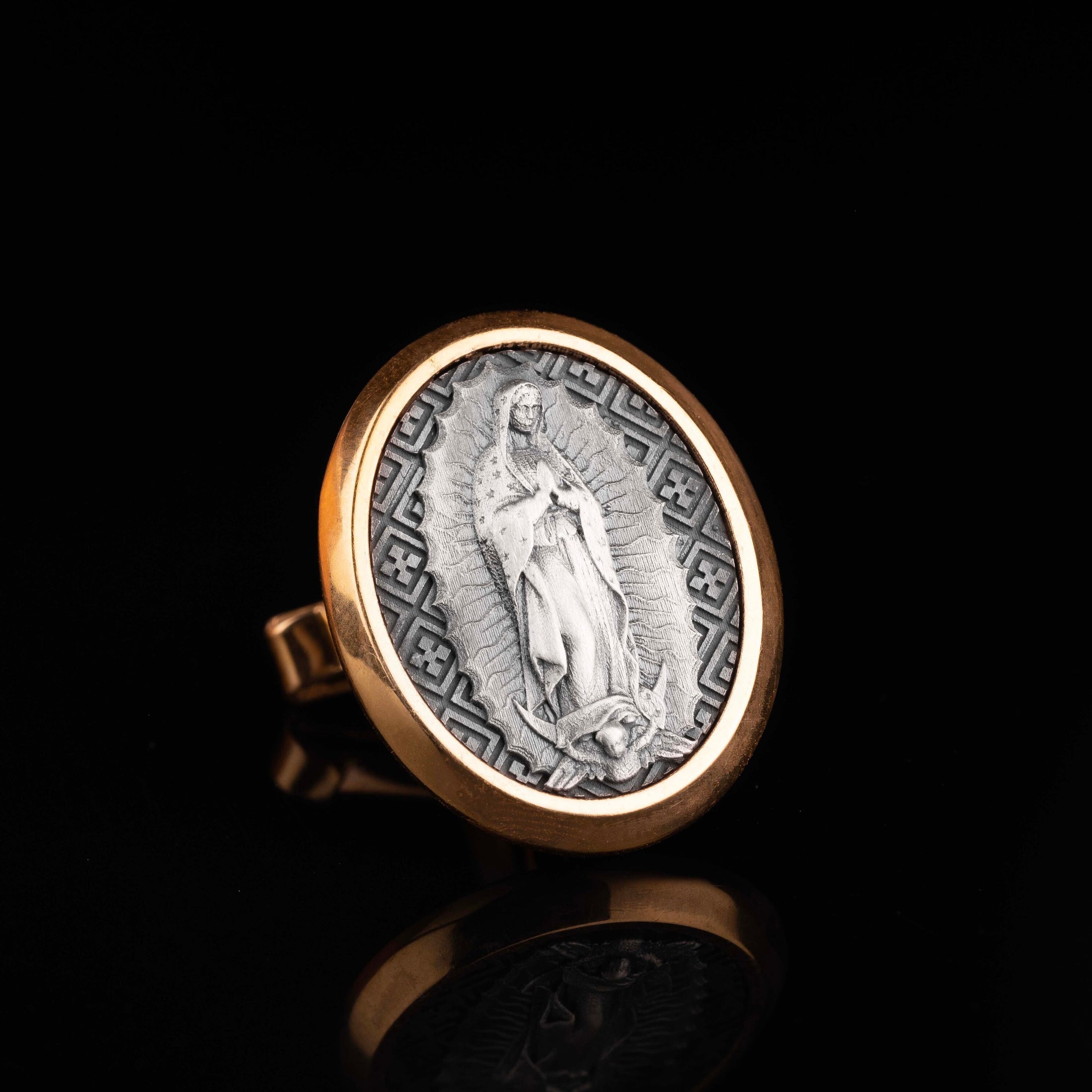 Lady Of Guadalupe Cufflinks, Virgen De Guadalupe, Virgin Mary, Memorial Gift, Catholic Cufflinks, Groomsman Gift, Religious Gift Gold Frame