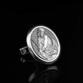 Load image into Gallery viewer, The Pensive Christ, Engraved Cufflinks, Groomsman Gift, Catholic Cufflinks, Religious Cufflinks, Young Christ, Memorial Gift, Christ Worried Polished Frame
