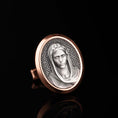 Bild in Galerie-Betrachter laden, Miraculous Medal Cuff Links, Blessed Virgin Mary, Mother Of God, Memorial Gift, Engraved Cufflinks, Catholic Cufflinks, Religious Gift Rose Gold Frame