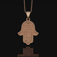Bild in Galerie-Betrachter laden, Hamsa Hand Necklace, Hand Of Fatima, Christmas Gift, Hamsa Pendant, Gold Hamsa Necklace Jewelry, Protection Evil Eye Pendant Rose Gold Matte