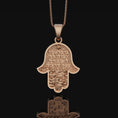 Bild in Galerie-Betrachter laden, Hamsa Hand Necklace, Hand Of Fatima, Christmas Gift, Hamsa Pendant, Gold Hamsa Necklace Jewelry, Protection Evil Eye Pendant Rose Gold Finish