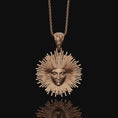 Load image into Gallery viewer, Greek Pendant, Helios Necklace, Sun God, God Of The Sun, Vergina Sun Pendant, Greek God, Silver Sun Pendant, Gold Sun Pendant Rose Gold Finish