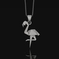 Load image into Gallery viewer, Silver Origami Flamingo Necklace Gift for her, Geometric Necklace, Bird Charm, Flamingo Pendant, Christmas Gift, Origami Animal