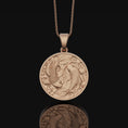 Load image into Gallery viewer, Koi Fish Pendant, Yin Yang Necklace, Pisces Necklace Personalized Gift, Japanese Koi Pendant, Christmas Gift, Yin Yang Jewelry Rose Gold Finish