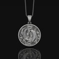 Load image into Gallery viewer, Koi Fish Pendant, Yin Yang Necklace, Pisces Necklace Personalized Gift, Japanese Koi Pendant, Christmas Gift, Yin Yang Jewelry Oxidized Finish
