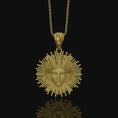 Load image into Gallery viewer, Greek Pendant, Helios Necklace, Sun God, God Of The Sun, Vergina Sun Pendant, Greek God, Silver Sun Pendant, Gold Sun Pendant Gold Matte