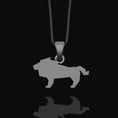 Load image into Gallery viewer, Silver Origami Lion Ring Necklace, Perfect Leo Birthday Gift, Unique Men's Zodiac Jewelry, Symbol of Strength & Courage
