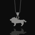 Load image into Gallery viewer, Silver Origami Lion Ring Necklace, Perfect Leo Birthday Gift, Unique Men's Zodiac Jewelry, Symbol of Strength & Courage