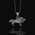 Load image into Gallery viewer, Silver Origami Lion Ring Necklace, Perfect Leo Birthday Gift, Unique Men's Zodiac Jewelry, Symbol of Strength & Courage Oxidized Finish