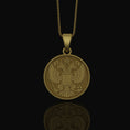 Bild in Galerie-Betrachter laden, Heraldic Pendant, Two-Headed Eagle, Russian Symbol, Serbian Emblem, Double-Headed Charm, Imperial Necklace, Slavic Heritage, Crest Jewelry